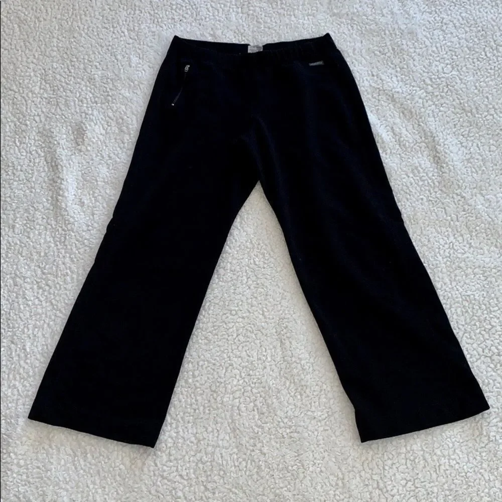 Athleta Black Cropped Yoga Track Active Pants